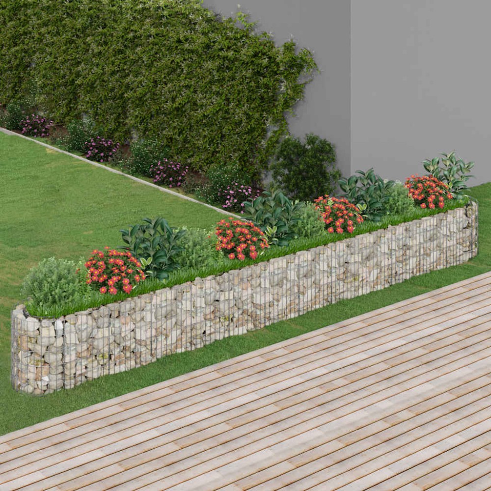 vidaXL Strat înălțat gabion, 470x50x50 cm, fier galvanizat