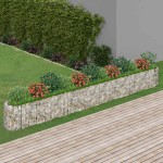 vidaXL Strat înălțat gabion, 470x50x50 cm, fier galvanizat