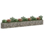 vidaXL Strat înălțat gabion, 470x50x50 cm, fier galvanizat