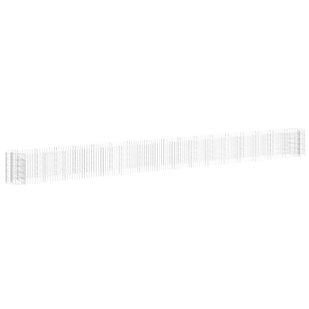 vidaXL Strat înălțat gabion, 610x50x50 cm, fier galvanizat