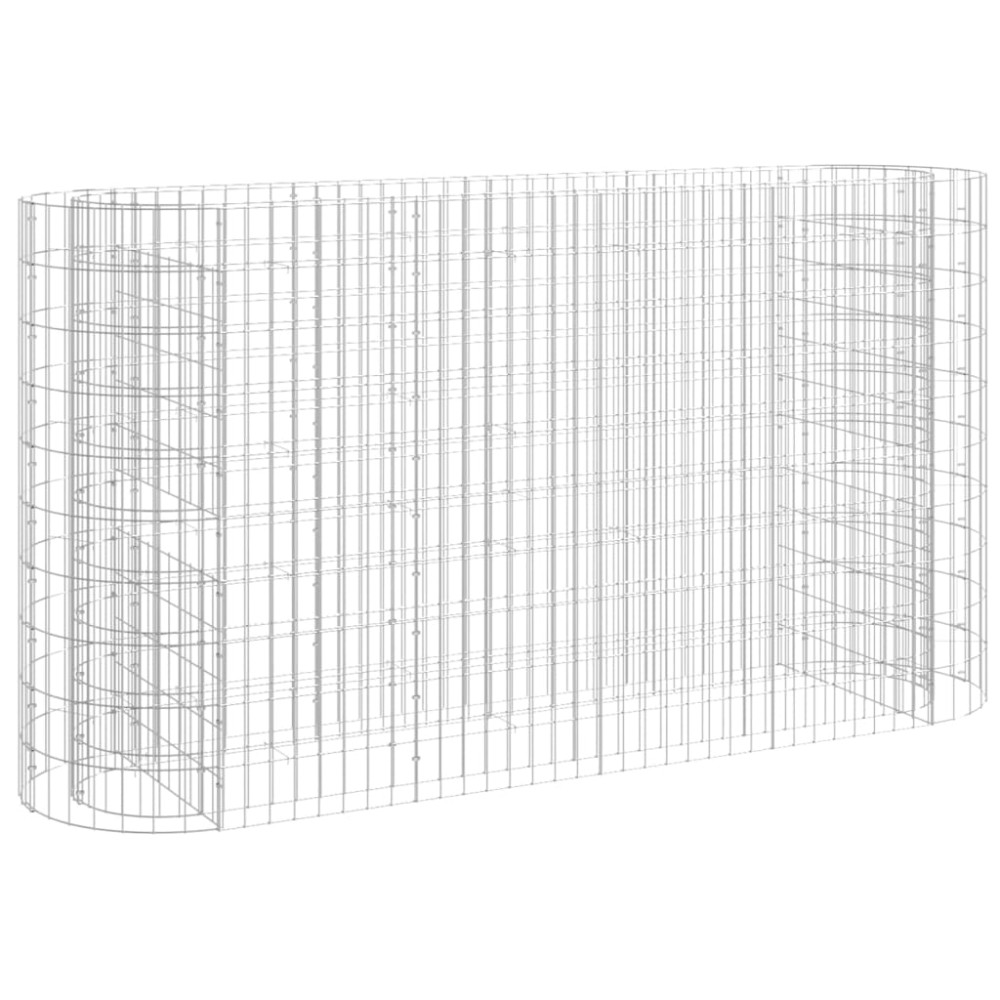 vidaXL Strat înălțat gabion, 190x50x100 cm, fier galvanizat