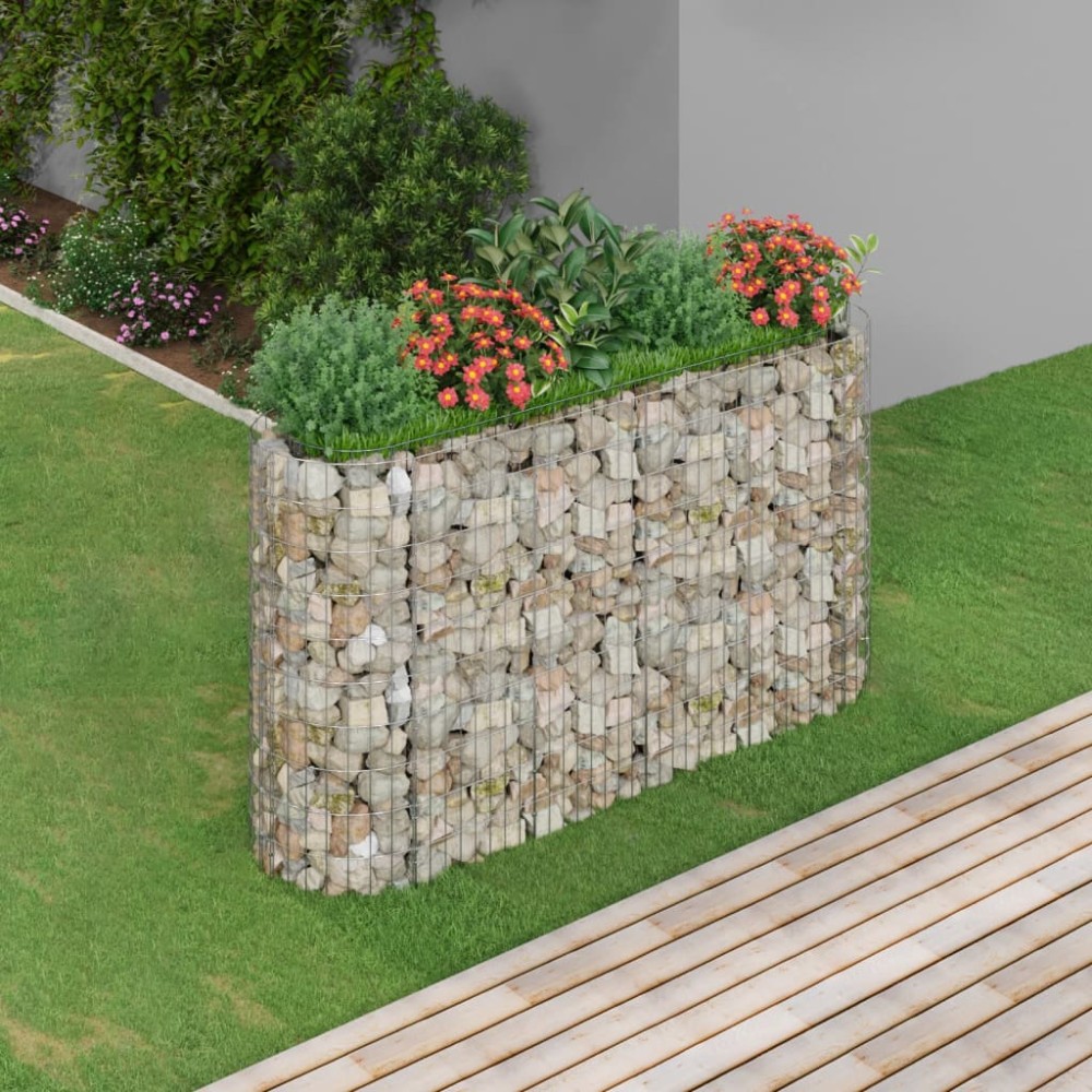 vidaXL Strat înălțat gabion, 190x50x100 cm, fier galvanizat