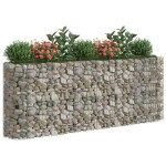 vidaXL Strat înălțat gabion, 260x50x100 cm, fier galvanizat