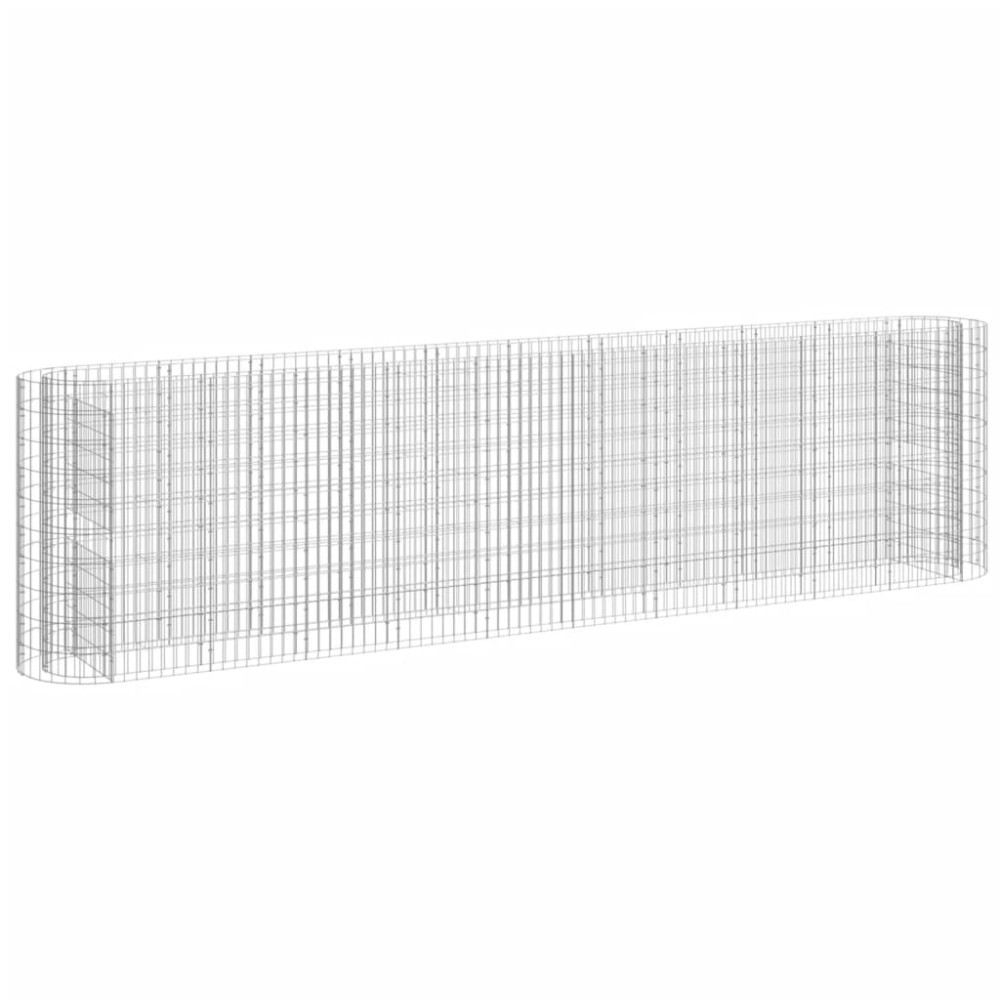 vidaXL Strat înălțat gabion, 400x50x100 cm, fier galvanizat