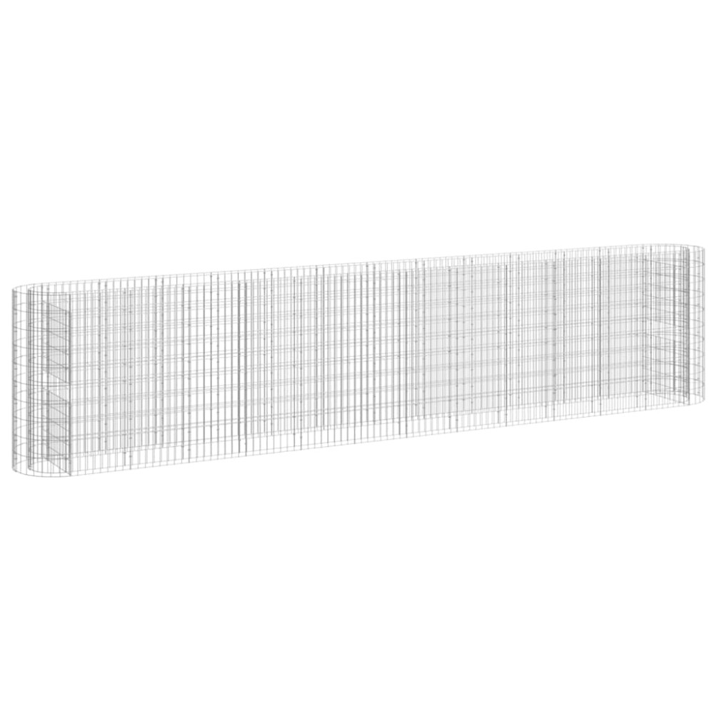 vidaXL Strat înălțat gabion, 470x50x100 cm, fier galvanizat