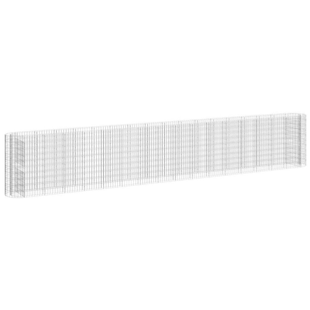 vidaXL Strat înălțat gabion, 610x50x100 cm, fier galvanizat
