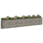 vidaXL Strat înălțat gabion, 610x50x100 cm, fier galvanizat
