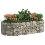 vidaXL Strat înălțat gabion, 200x100x50 cm, fier galvanizat