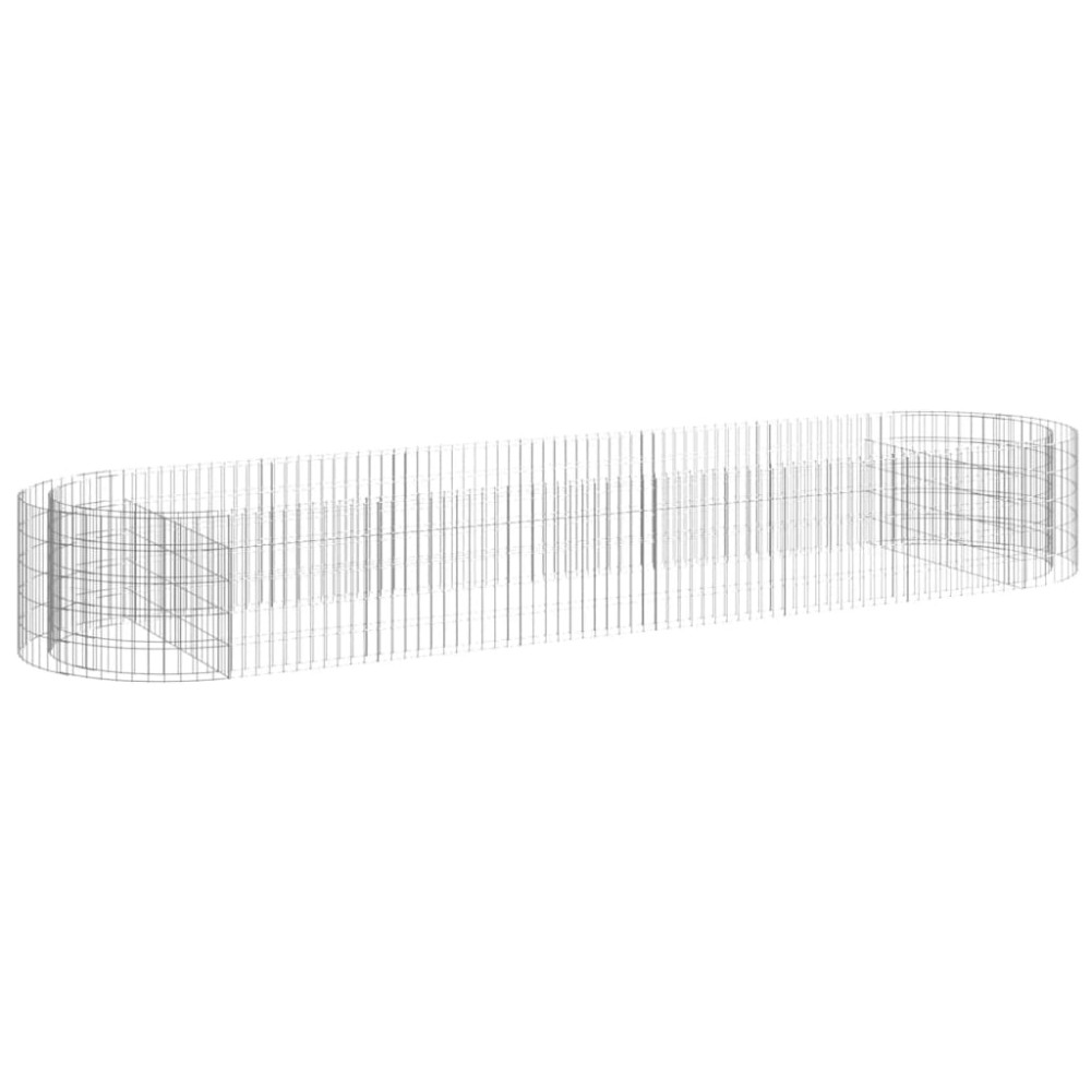 vidaXL Strat înălțat gabion, 400x100x50 cm, fier galvanizat