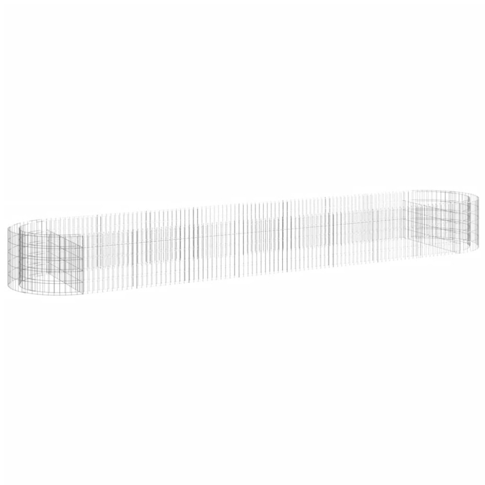 vidaXL Strat înălțat gabion, 500x100x50 cm, fier galvanizat