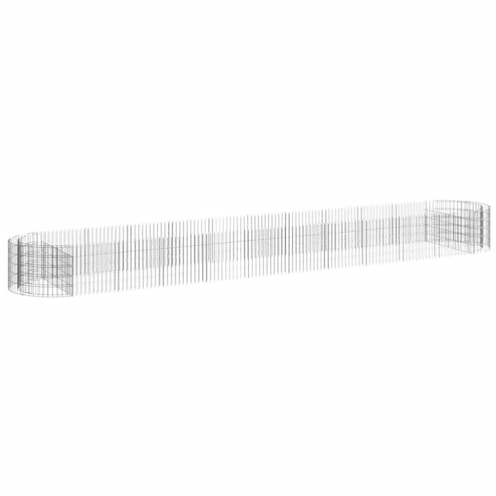 vidaXL Strat înălțat gabion, 600x100x50 cm, fier galvanizat