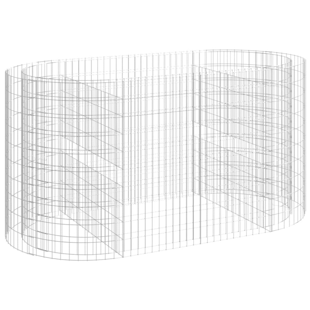 vidaXL Strat înălțat gabion, 200x100x100 cm, fier galvanizat