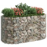vidaXL Strat înălțat gabion, 200x100x100 cm, fier galvanizat