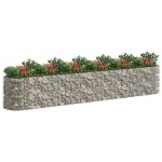 vidaXL Strat înălțat gabion, 600x100x100 cm, fier galvanizat