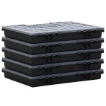 vidaXL Cutii de organizare, 5 buc., 40x30x5 cm, polipropilenă vidaXL Cutii de organizare, 5 buc., 40x30x5 cm, polipropilenă