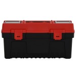 vidaXL Set de cutii de scule, 2 piese, negru și roșu, polipropilenă vidaXL Set de cutii de scule, 2 piese, negru și roșu, polipropilenă