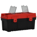vidaXL Set de cutii de scule, 2 piese, negru și roșu, polipropilenă vidaXL Set de cutii de scule, 2 piese, negru și roșu, polipropilenă