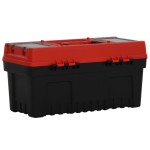 vidaXL Set de cutii de scule, 2 piese, negru și roșu, polipropilenă vidaXL Set de cutii de scule, 2 piese, negru și roșu, polipropilenă