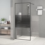 vidaXL Paravan de duș walk-in negru 90x195 cm sticlă ESG transparentă vidaXL Paravan de duș walk-in negru 90x195 cm sticlă ESG transparentă