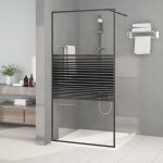 vidaXL Paravan de duș walk-in negru 100x195 cm sticlă ESG transparentă vidaXL Paravan de duș walk-in negru 100x195 cm sticlă ESG transparentă