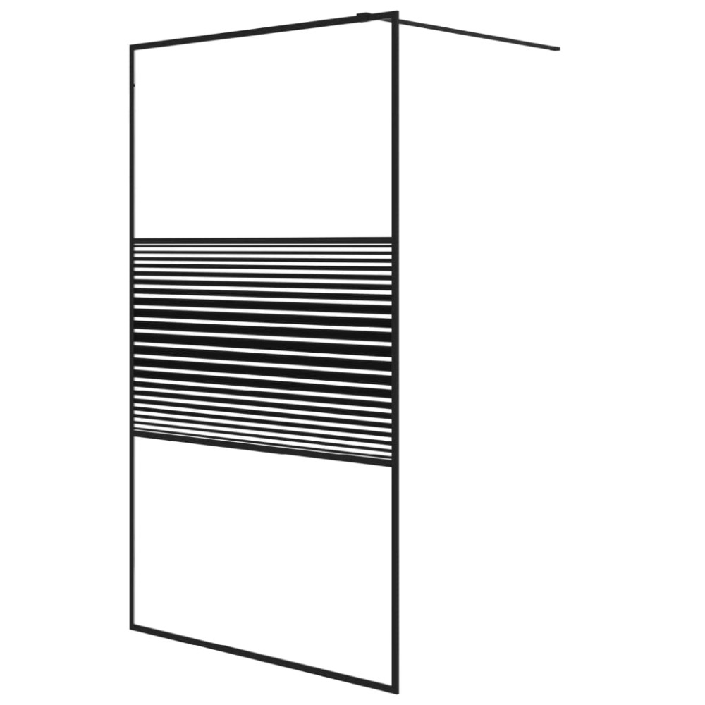 vidaXL Paravan de duș walk-in negru 115x195 cm sticlă ESG transparentă