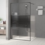 vidaXL Paravan de duș walk-in negru 115x195 cm sticlă ESG transparentă vidaXL Paravan de duș walk-in negru 115x195 cm sticlă ESG transparentă