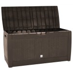 vidaXL Ladă depozitare de grădină, maro, 119x48x60 cm, polipropilenă vidaXL Ladă depozitare de grădină, maro, 119x48x60 cm, polipropilenă