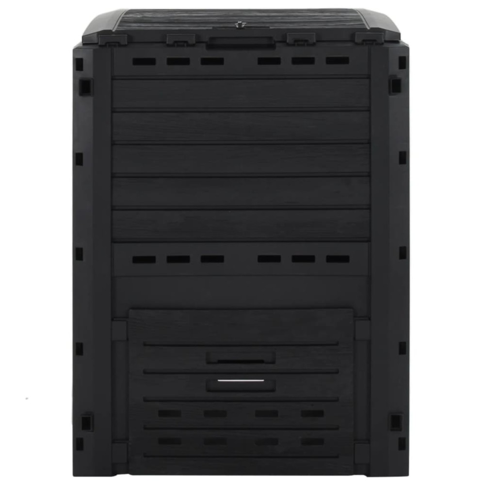 vidaXL Compostor de grădină, negru, 280 L, polipropilenă