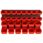 vidaXL Set rafturi atelier 30 buc. roșu / negru 77x39 cm polipropilenă vidaXL Set rafturi atelier 30 buc. roșu / negru 77x39 cm polipropilenă