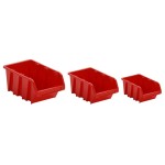 vidaXL Set rafturi atelier 26 buc. roșu / negru 77x39 cm polipropilenă vidaXL Set rafturi atelier 26 buc. roșu / negru 77x39 cm polipropilenă