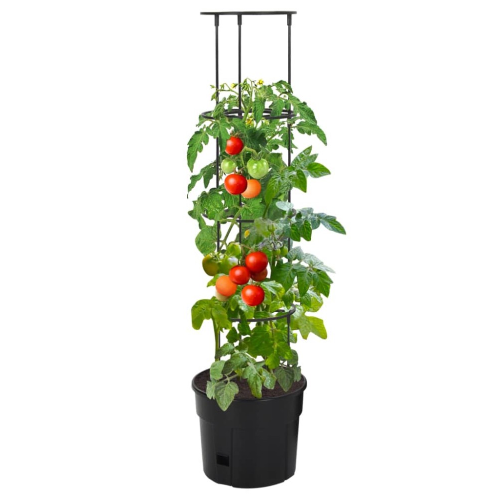 vidaXL Ghiveci cultivare roșii, antracit, Ø 29,5x115 cm, polipropilenă