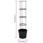 vidaXL Ghiveci cultivare roșii, antracit, Ø 29,5x115 cm, polipropilenă