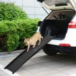 vidaXL Rampă pliabilă pentru câini, negru, 153x40x12,5 cm, plastic