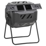 vidaXL Recipient de compost de grădină, negru, 73x64x95 cm, 160 L vidaXL Recipient de compost de grădină, negru, 73x64x95 cm, 160 L
