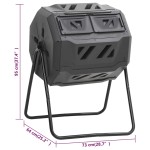 vidaXL Recipient de compost de grădină, negru, 73x64x95 cm, 160 L vidaXL Recipient de compost de grădină, negru, 73x64x95 cm, 160 L