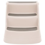 vidaXL Scări pliabile pentru câini în 3 trepte crem 50x38x38cm plastic
