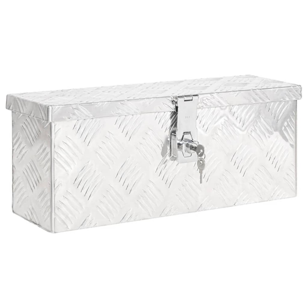 vidaXL Cutie de depozitare, argintiu, 50x15x20,5 cm, aluminiu