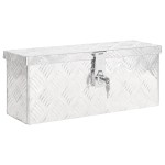 vidaXL Cutie de depozitare, argintiu, 50x15x20,5 cm, aluminiu vidaXL Cutie de depozitare, argintiu, 50x15x20,5 cm, aluminiu
