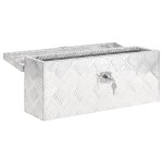 vidaXL Cutie de depozitare, argintiu, 50x15x20,5 cm, aluminiu vidaXL Cutie de depozitare, argintiu, 50x15x20,5 cm, aluminiu