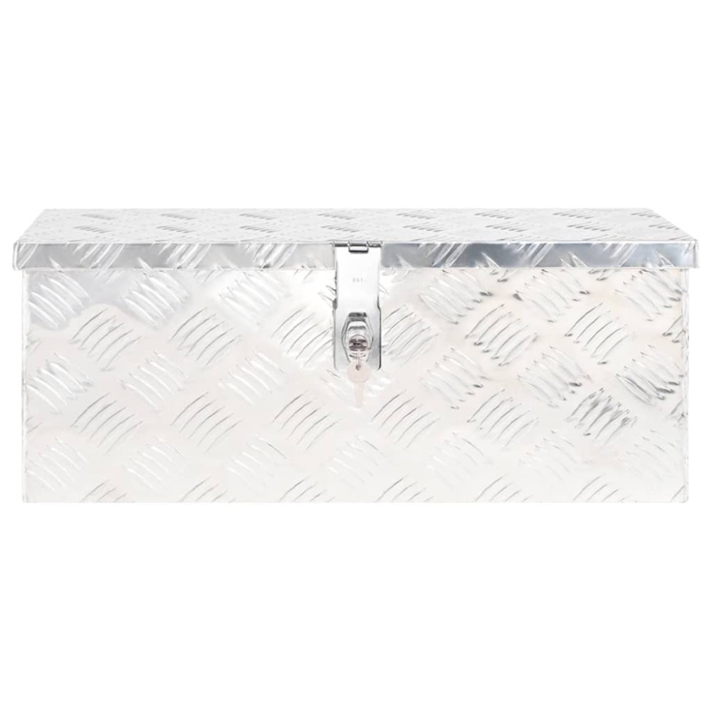 vidaXL Cutie de depozitare, argintiu, 60x23,5x23 cm, aluminiu