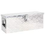 vidaXL Cutie de depozitare, argintiu, 60x23,5x23 cm, aluminiu vidaXL Cutie de depozitare, argintiu, 60x23,5x23 cm, aluminiu