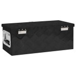 vidaXL Cutie de depozitare, negru, 60x23,5x23 cm, aluminiu vidaXL Cutie de depozitare, negru, 60x23,5x23 cm, aluminiu
