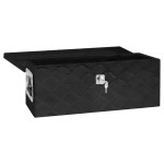 vidaXL Cutie de depozitare, negru, 60x23,5x23 cm, aluminiu vidaXL Cutie de depozitare, negru, 60x23,5x23 cm, aluminiu