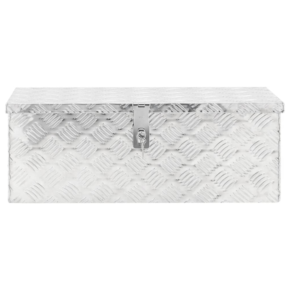 vidaXL Cutie de depozitare, argintiu, 70x31x27 cm, aluminiu