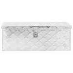 vidaXL Cutie de depozitare, argintiu, 70x31x27 cm, aluminiu vidaXL Cutie de depozitare, argintiu, 70x31x27 cm, aluminiu