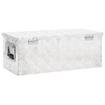vidaXL Cutie de depozitare, argintiu, 70x31x27 cm, aluminiu vidaXL Cutie de depozitare, argintiu, 70x31x27 cm, aluminiu