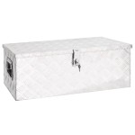 vidaXL Cutie de depozitare, argintiu, 80x39x30 cm, aluminiu vidaXL Cutie de depozitare, argintiu, 80x39x30 cm, aluminiu