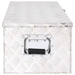 vidaXL Cutie de depozitare, argintiu, 80x39x30 cm, aluminiu vidaXL Cutie de depozitare, argintiu, 80x39x30 cm, aluminiu