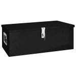 vidaXL Cutie de depozitare, negru, 80x39x30 cm, aluminiu vidaXL Cutie de depozitare, negru, 80x39x30 cm, aluminiu
