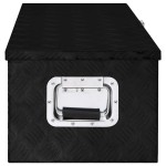 vidaXL Cutie de depozitare, negru, 80x39x30 cm, aluminiu vidaXL Cutie de depozitare, negru, 80x39x30 cm, aluminiu